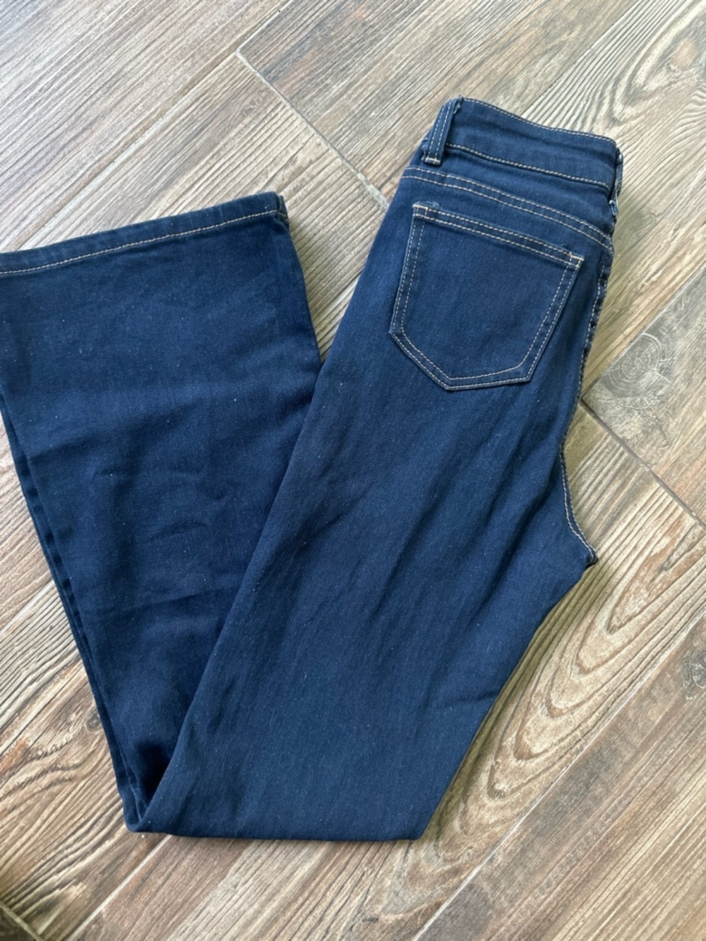 High-Rise Navy Wide-Flare Leg Jeans for Women